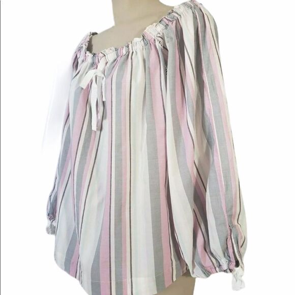 Victoria Secret boho off the shoulder striped top - Picture 5 of 8